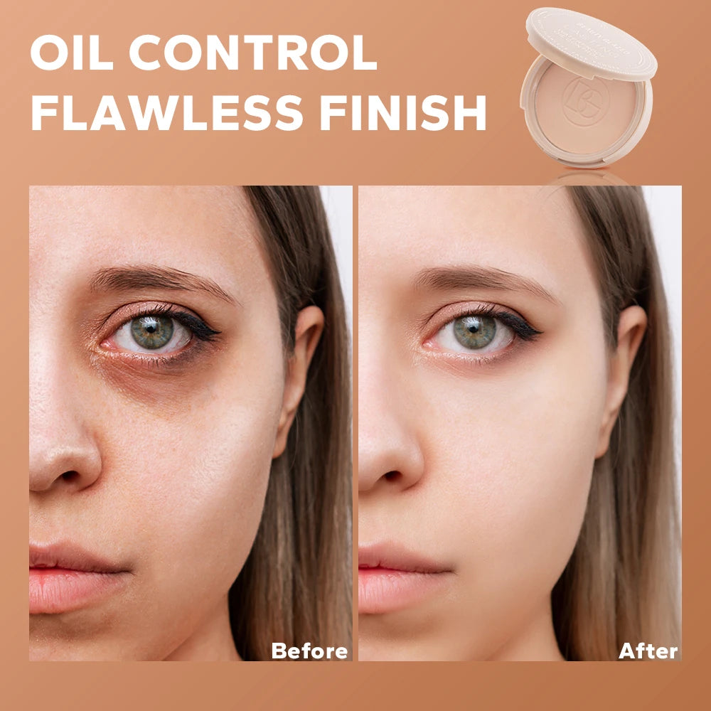 Beauty Glazed Oil Control Matte Face Powder Long Lasting Flawless Setting Powder Face Makeup With Mirror