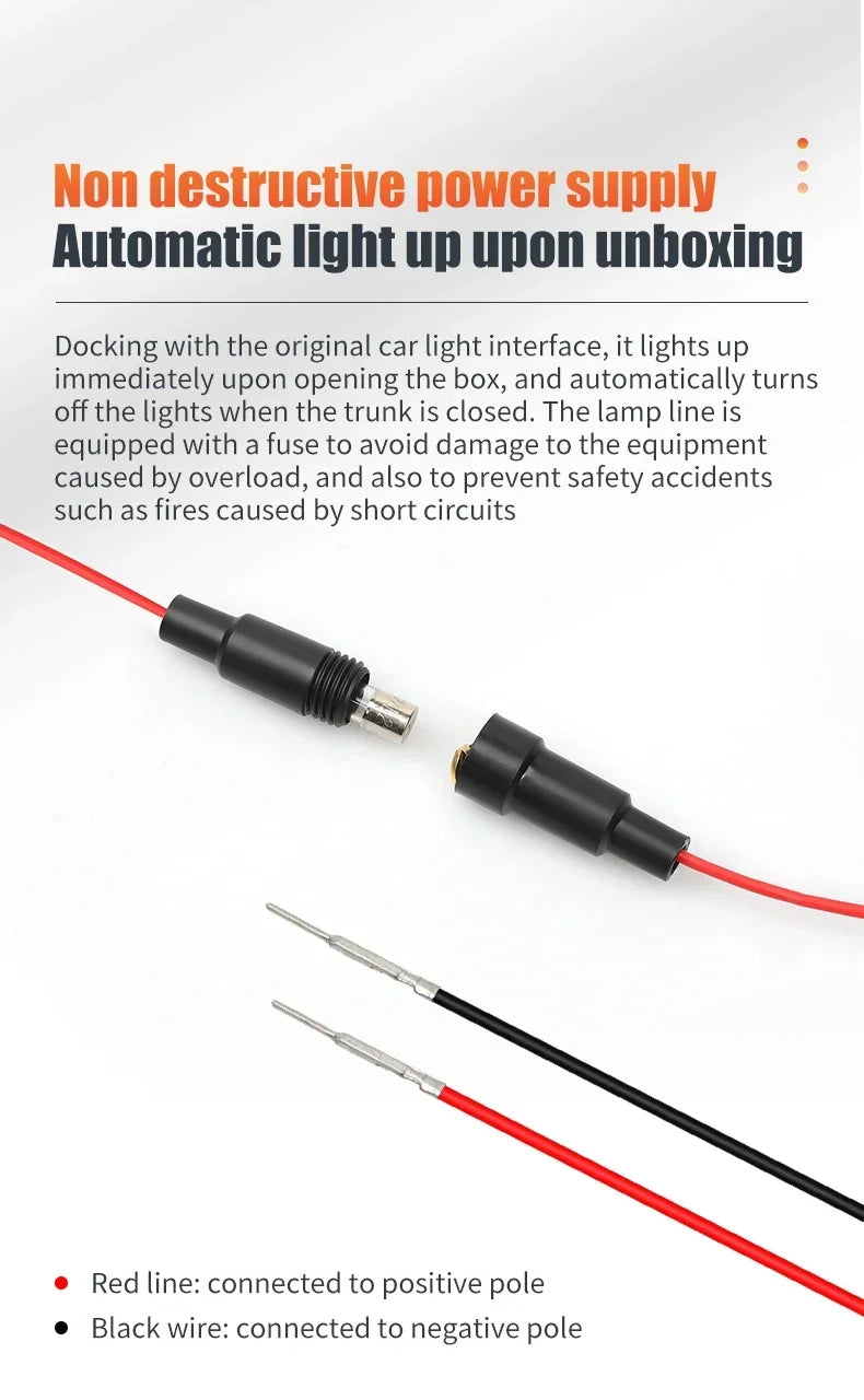 LED Trunk Lighting Lights Dynamic Flowing Flexible Light Strip On/Off Scanning Atmosphere Lamp Waterproof for Car Accessories
