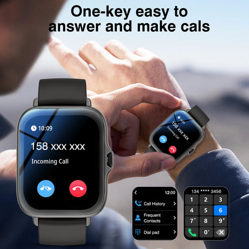 1.83" Touch Screen Smart Watch - Wireless Calling, Silicone Band