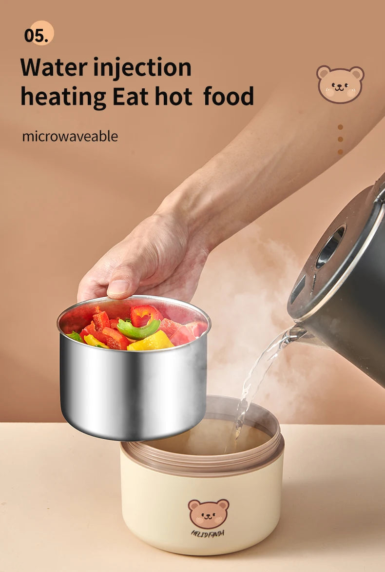 WORTHBUY Fiambrera Térmica Bento Sellada de Acero Inoxidable 304 para Microondas, Gran Capacidad, Bonita, Aislada, para Estudiantes