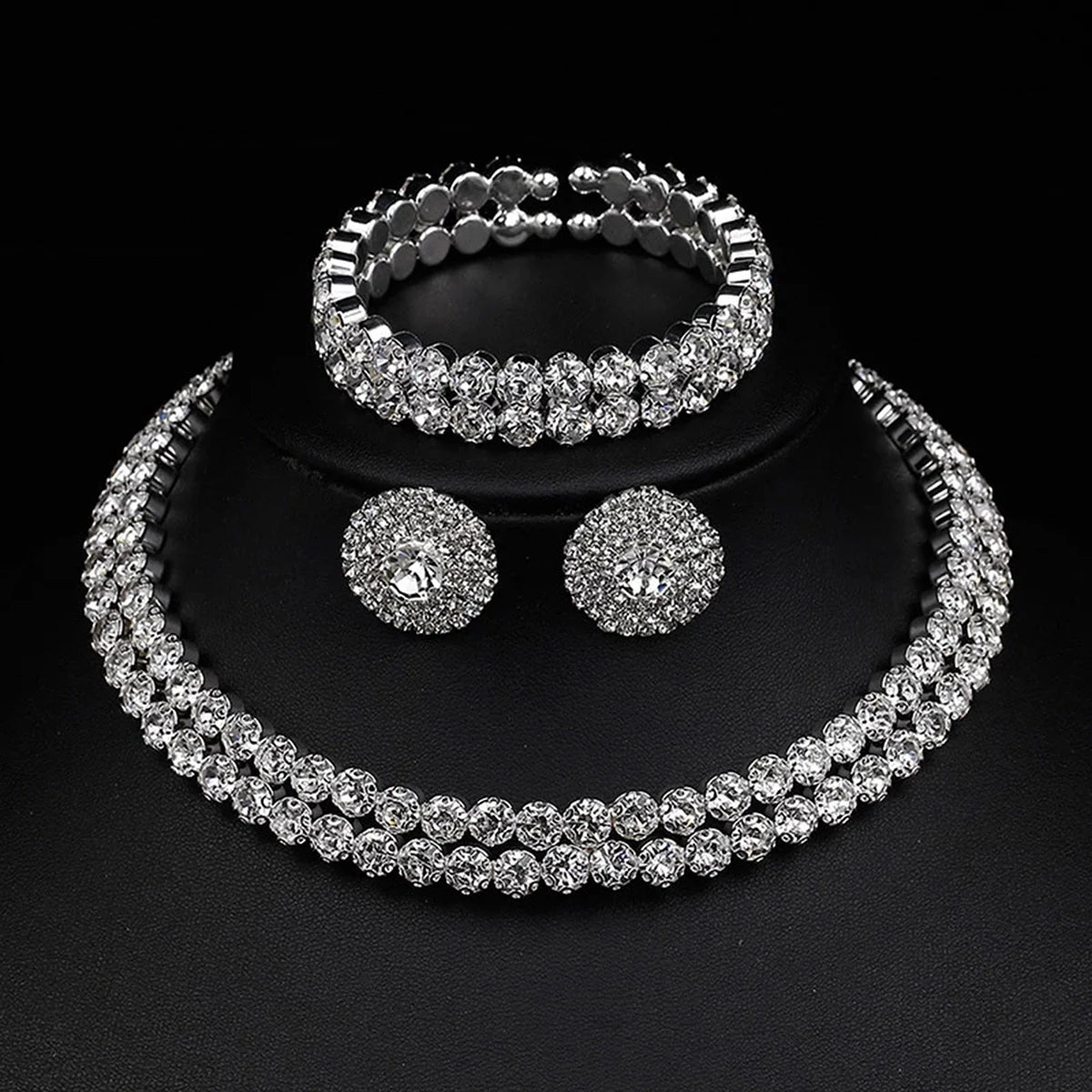 Womens Minimalist Jewelry Set 4 Piece Necklace Earrings Bracelet Set Chic Elegant Versatile Gift For Women
