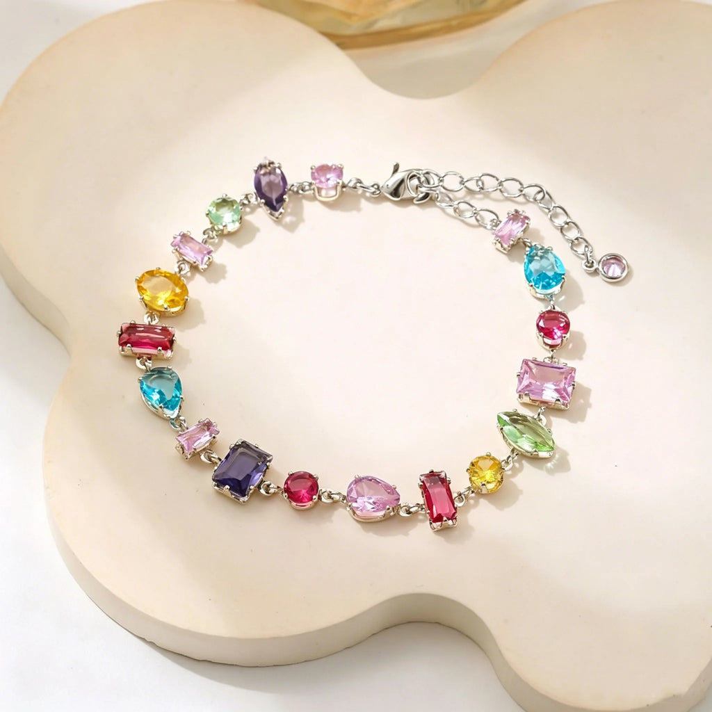 Luxury Colourful Crystal Zircon Necklace for Women Fashion Party Jewelry Accessory Ladies Elegant Zircon Jewelry