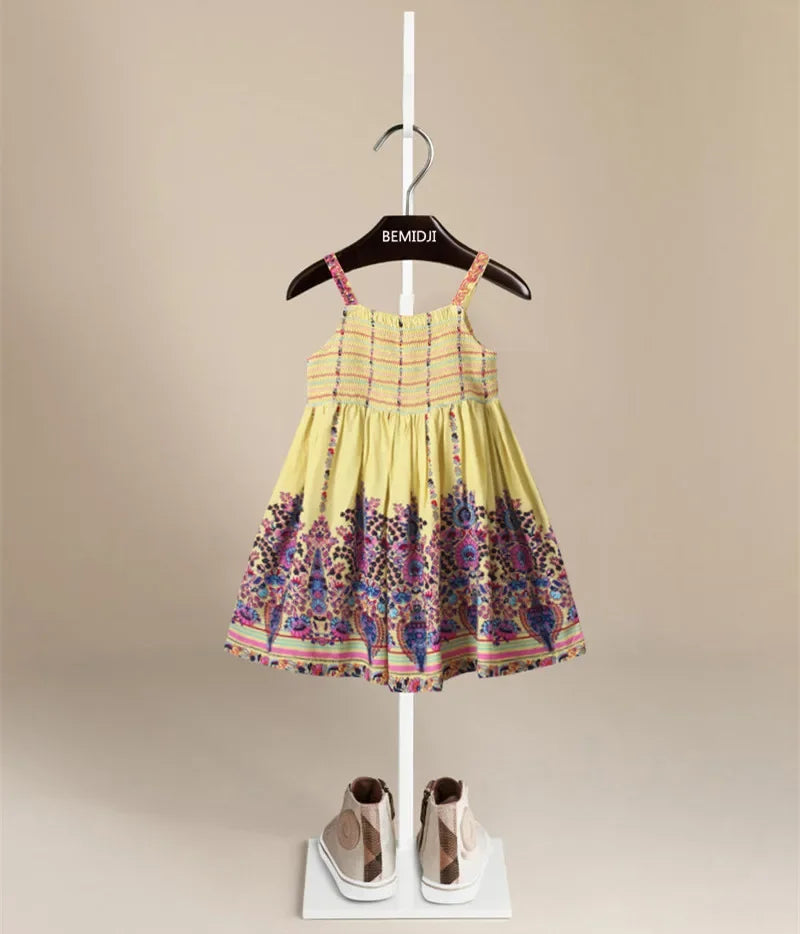 Summer New Cotton Baby Girls Sling Dress Children Casual Style Clothes baby Girl Kids Princess Birthday Sleeveless Dresses