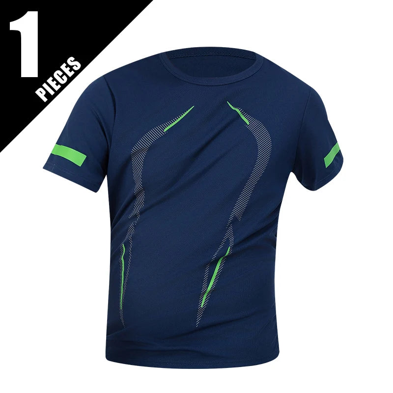 Men's Printed Quick-Dry Sports T-Shirt - Casual Fitness Tee