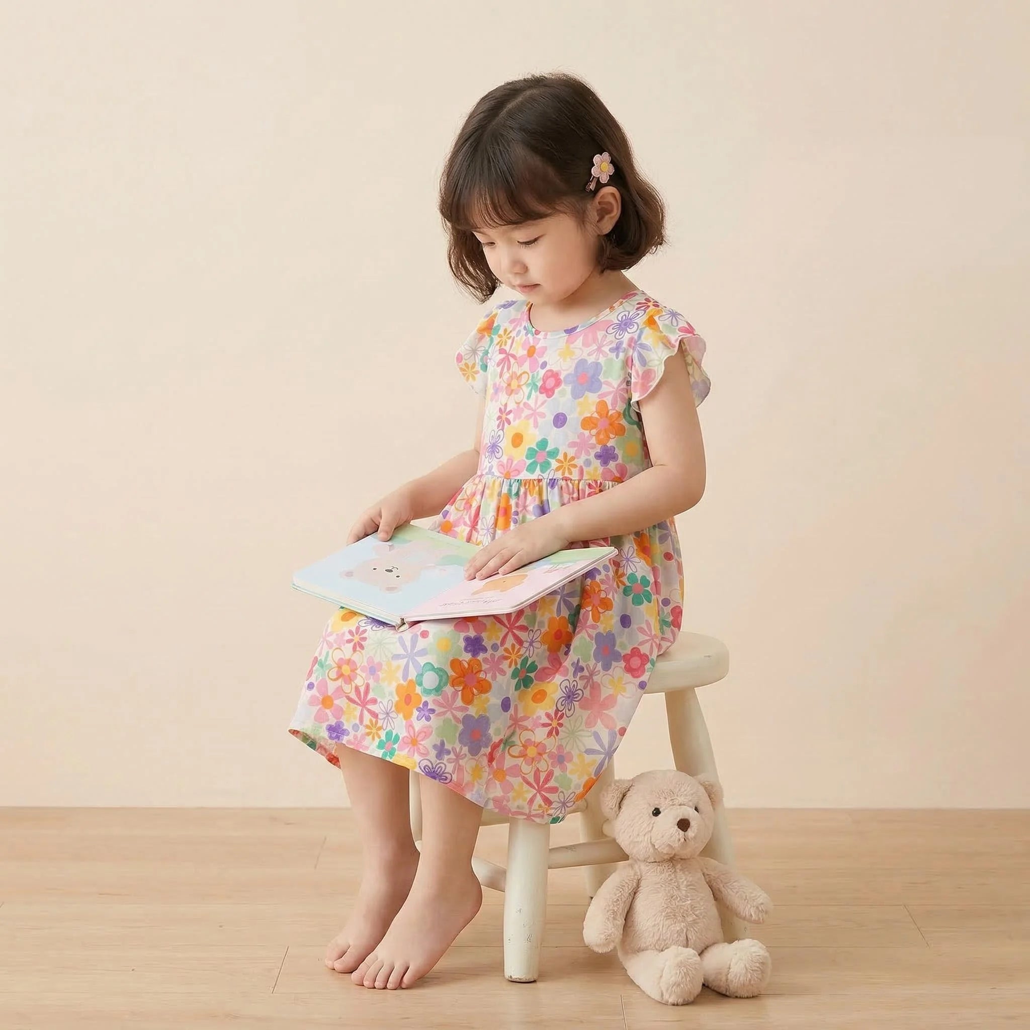Girl Dress Floral Summer Kids Clothes Girls Children Flower Dresses Flying Sleeve Princess Party Outfit Children's Clothing