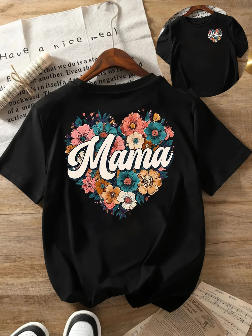 Women's Casual Short Sleeve T-Shirt Mama Mom Graphic Print Round Neck Top Mother's Day Gift Women's Harajuku Short Sleeve Casual