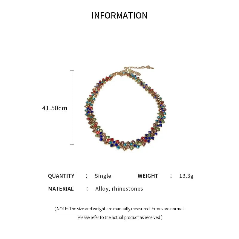 Luxury Shiny Full Rhinestone Choker Necklace For Women'S Personalized Geometric Crystal Necklaces Wedding Jewelry Gifts
