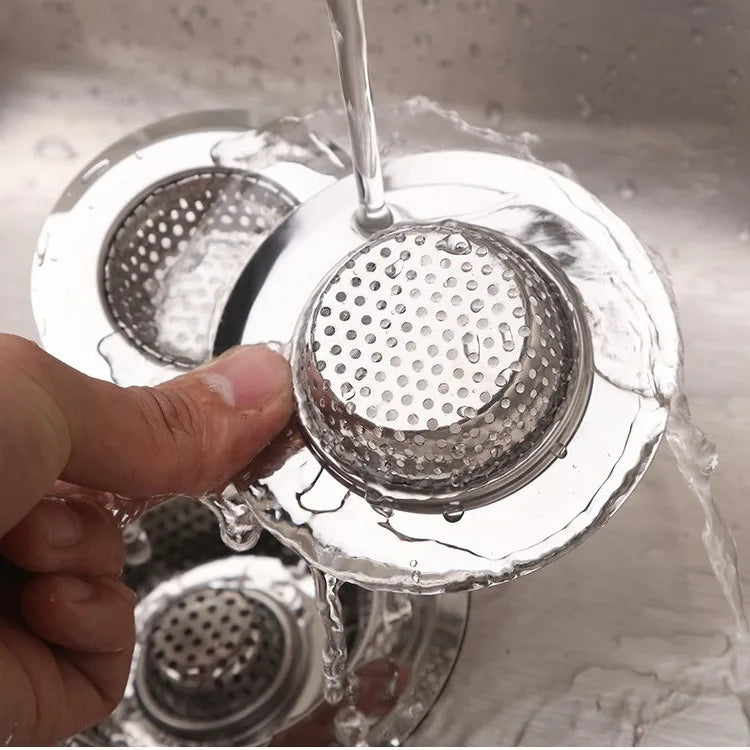 1/2Pcs Kitchen Sink Filter Stainless Steel Mesh Drain Stopper Sewer Mesh Strainers Bathroom Sink Strainer Drain Hole Filter Trap
