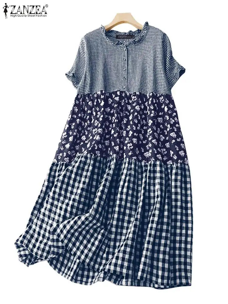 Women's Plaid Long Dress | Casual Loose Summer Sundress
