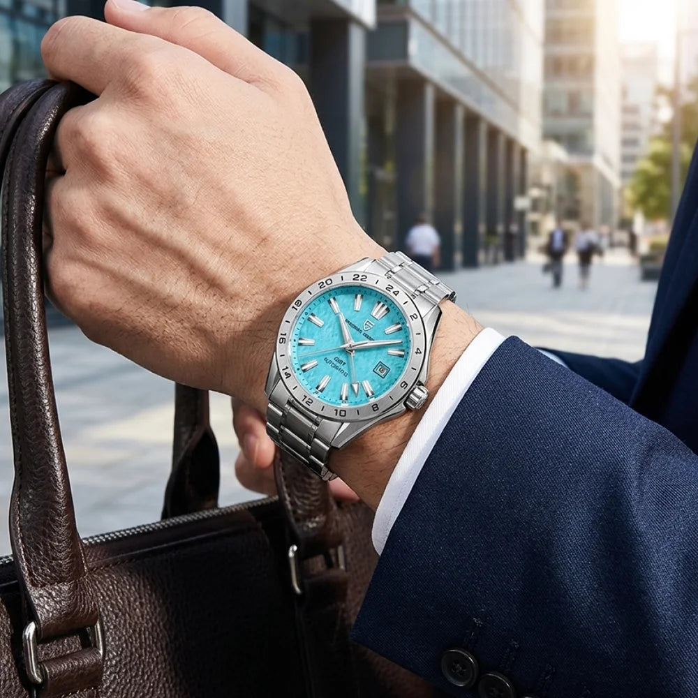 Pagani Design GMT Men's Mechanical Watch Luxury Sapphire Glass Stainless Steel Automatic Mechanical Men's Watch 100 Waterproof
