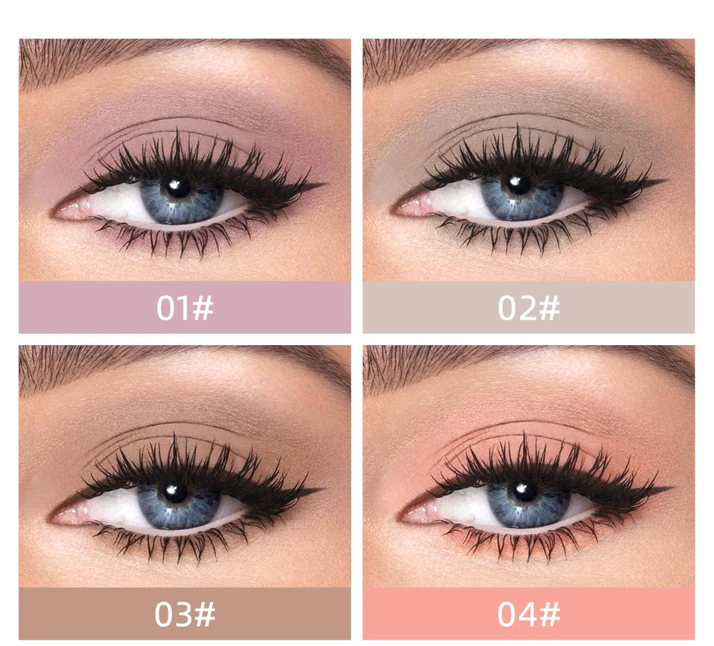 QIBEST 8 Color Matte Liquid Eyeshadow Set Long Lasting Waterproof Eye Shadows Quick-drying Nude White Eyeshadow Makeup Cosmetics