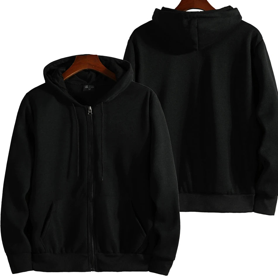 Fashion Zipper Hoodies Women'S/Men Fashion Long Sleeve Hooded Sweatshirt Casual Autumn Winter Sportwear Solid Clothes