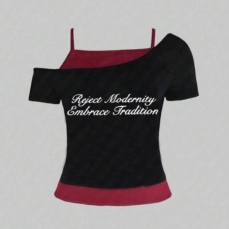 Women's Y2k Graphic Letter Print Short Sleeve T-Shirt