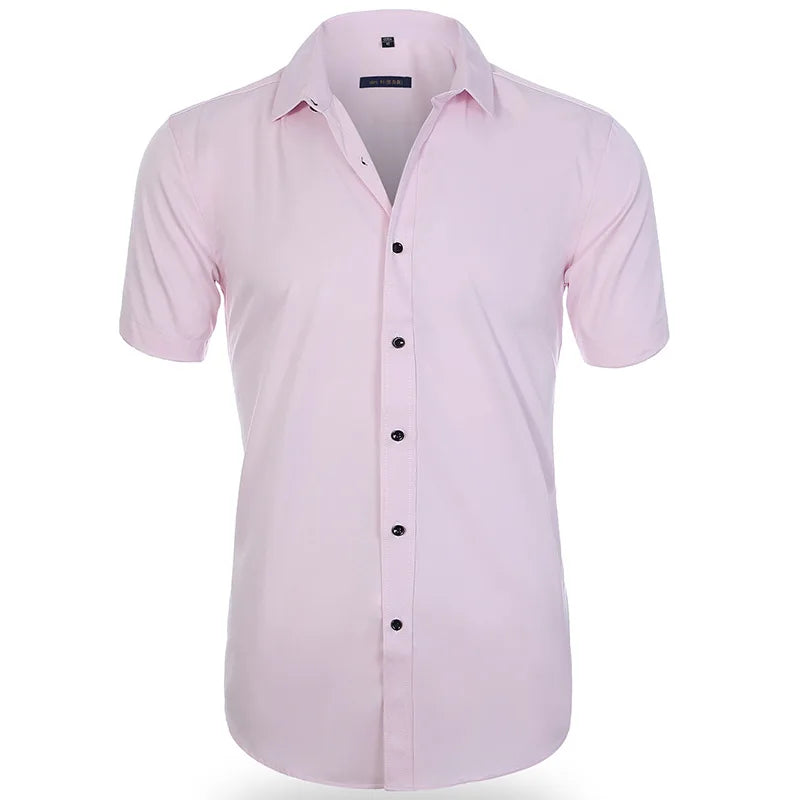 Men's Long Sleeve Dress Shirt Slim Fit Non-Iron Black Business Shirt