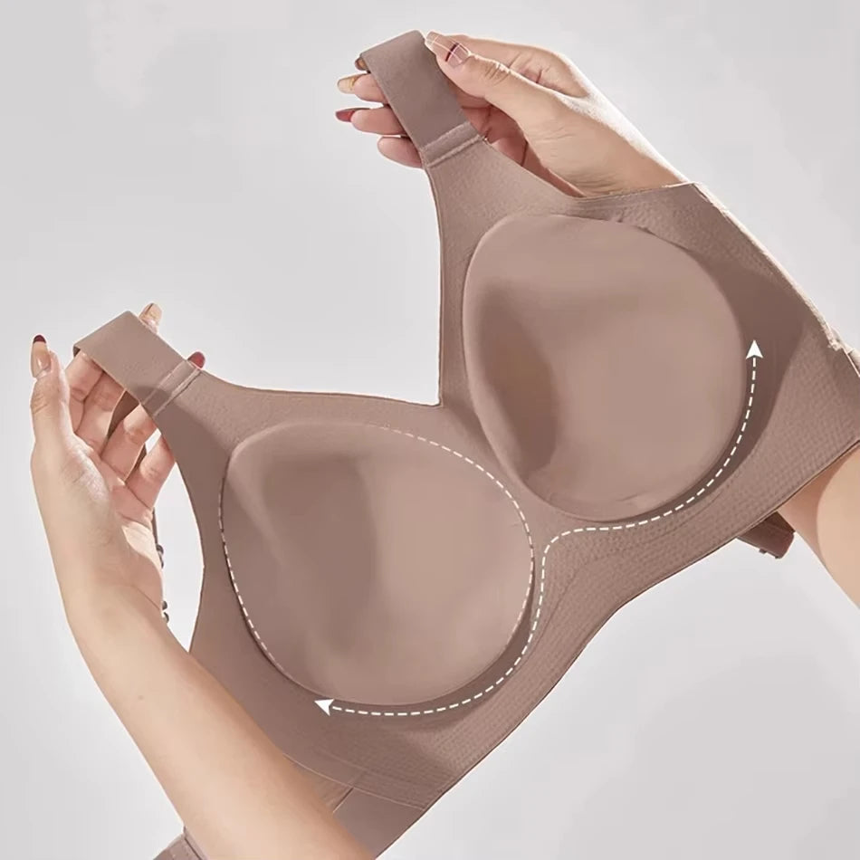 1/2Pcs Women'S'S Seamless Underwear, Thin Style, Large Breasts, Small Breasts, No Wires, Pull-Up And Anti-Sagging Large Size Bra