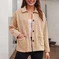 Warm Fleece Lamb Winter Womens Jackets New Casual Lapel Collar Single Breasted Plush Cardigan Coat For Women Casual Outerwear