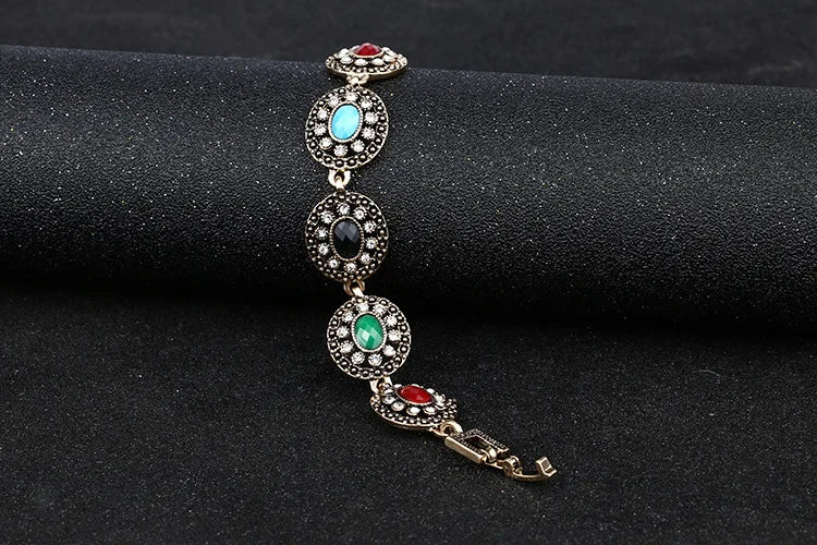 Exquisite Bohemian Colorful Bracelet Full of Diamonds Korean Style Geometric Alloy Jewelry for Women Fashionable New Arrival