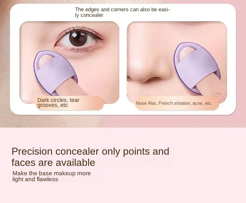 10Pcs Mini Finger Puff Foundation Small Air Cushion Powder Sponge Face Concealer BB Cream Cosmetic Applicator Makeup Tools