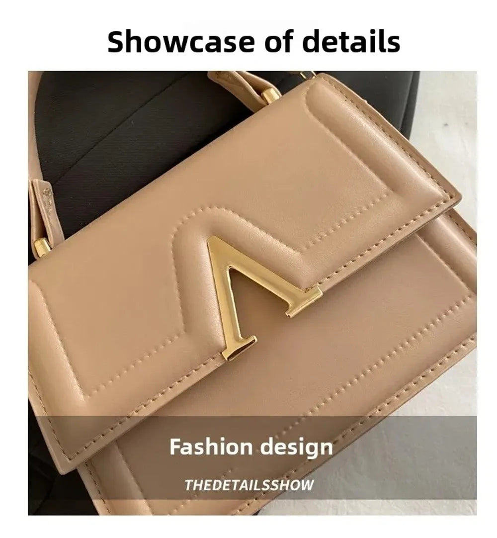 Casual Retro Shoulder Bag Candy Color Large Capacity Crossbody Bag PU Material Street Trend Ladies Handbag