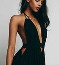 Canwedance Beach Sundress V Neck Backless Sexy Holiday Dress Cotton Maxi Dresses Boho Vestidos Vacation Strapless Dress