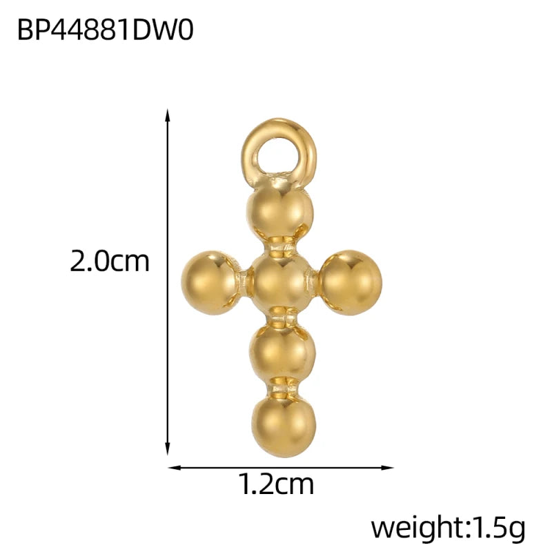 Jesus Cross Pendant Charm Set Colorful Stainless Steel Cubic Zirconia for DIY Jewelry for Men and Women