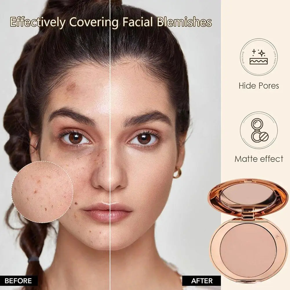 Soft Focus Pressed Powder Long Lasting Oil Control Setting Powder for Women Matte Texture Face Foundation Makeup Tool