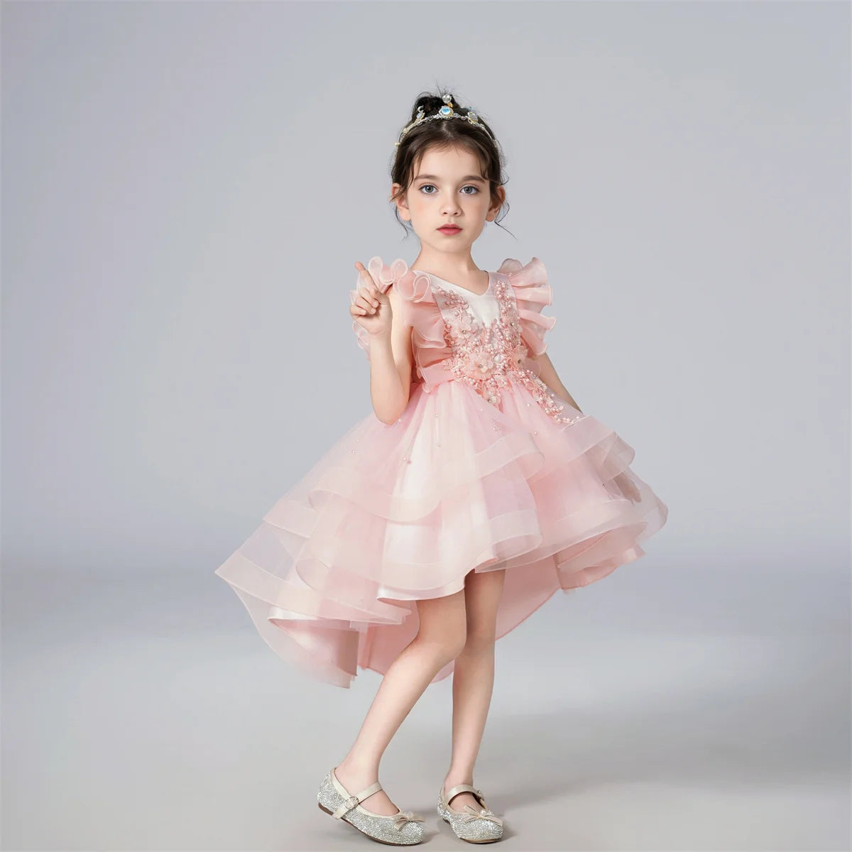 Kids Clothing Children Pageant Wedding Birthday Party Dress Princess Tuxedo Ball Gown Flower Girls' Trailing Dresses