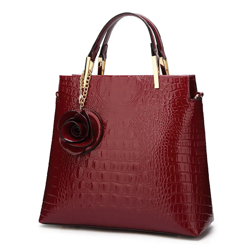 ABQP Women's Crocodile Pattern PU Leather Shell Shoulder Bag