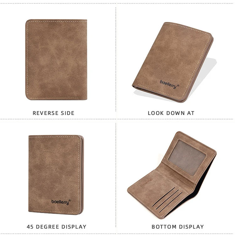 New Men's Short Wallet Simple Casual Card Clips Slim Male Wallet Driver's License Card Holder Thin Bifold Wallet For Man