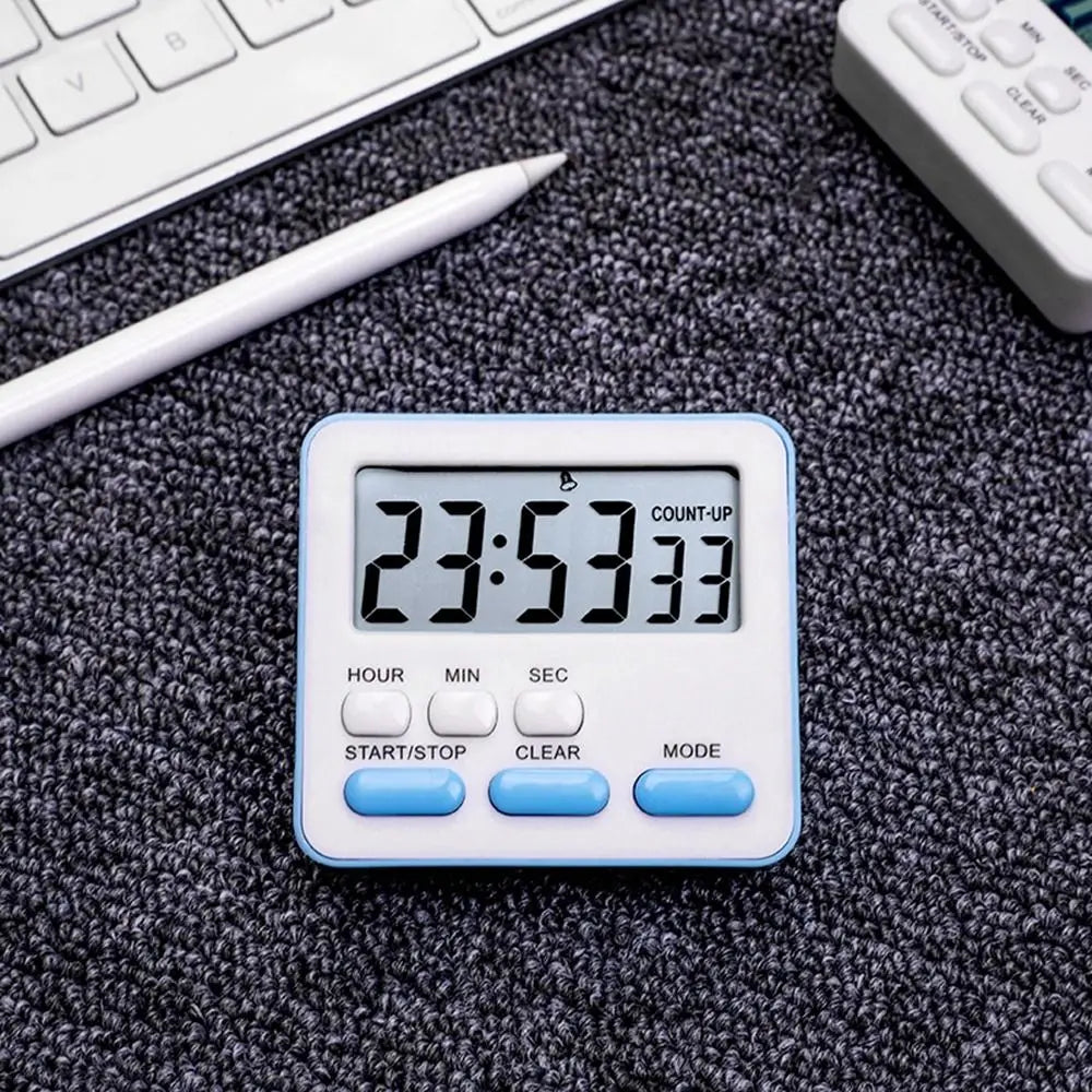 Kitchen Timer and Stopwatch with Flashing Light Alarm