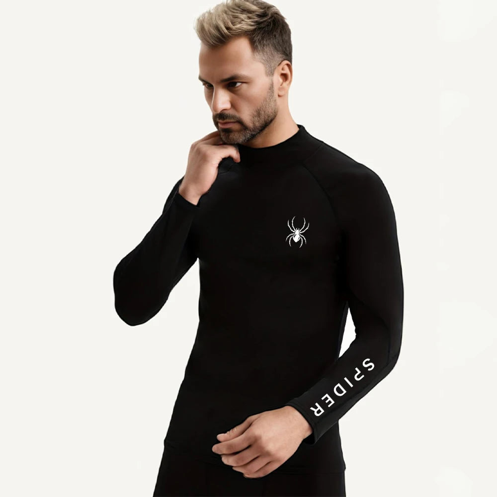 Men's Long Sleeve Compression Shirt Gym Fitness Athletic Undershirt Elastic Sport Running Tops