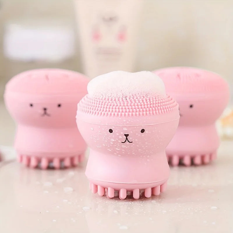 Small Octopus Face Cleaner Facial Cleaning Brush Deep Cleaning Washing Brush Massager Beauty Instrument Clean Pores