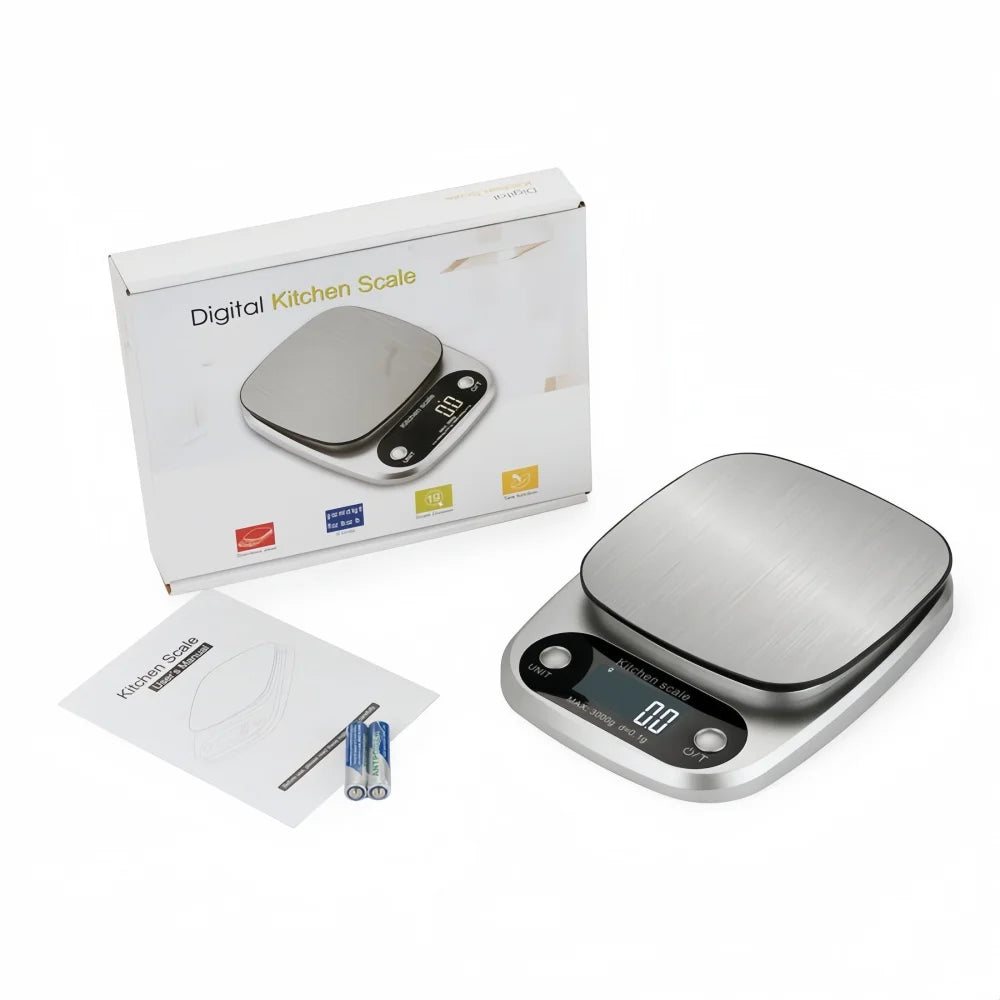 Báscula de cocina digital de 10 kg/1 g, de alta precisión, con pantalla LCD, para alimentos, joyería, café, repostería, portátil, herramientas de cocina de alta calidad