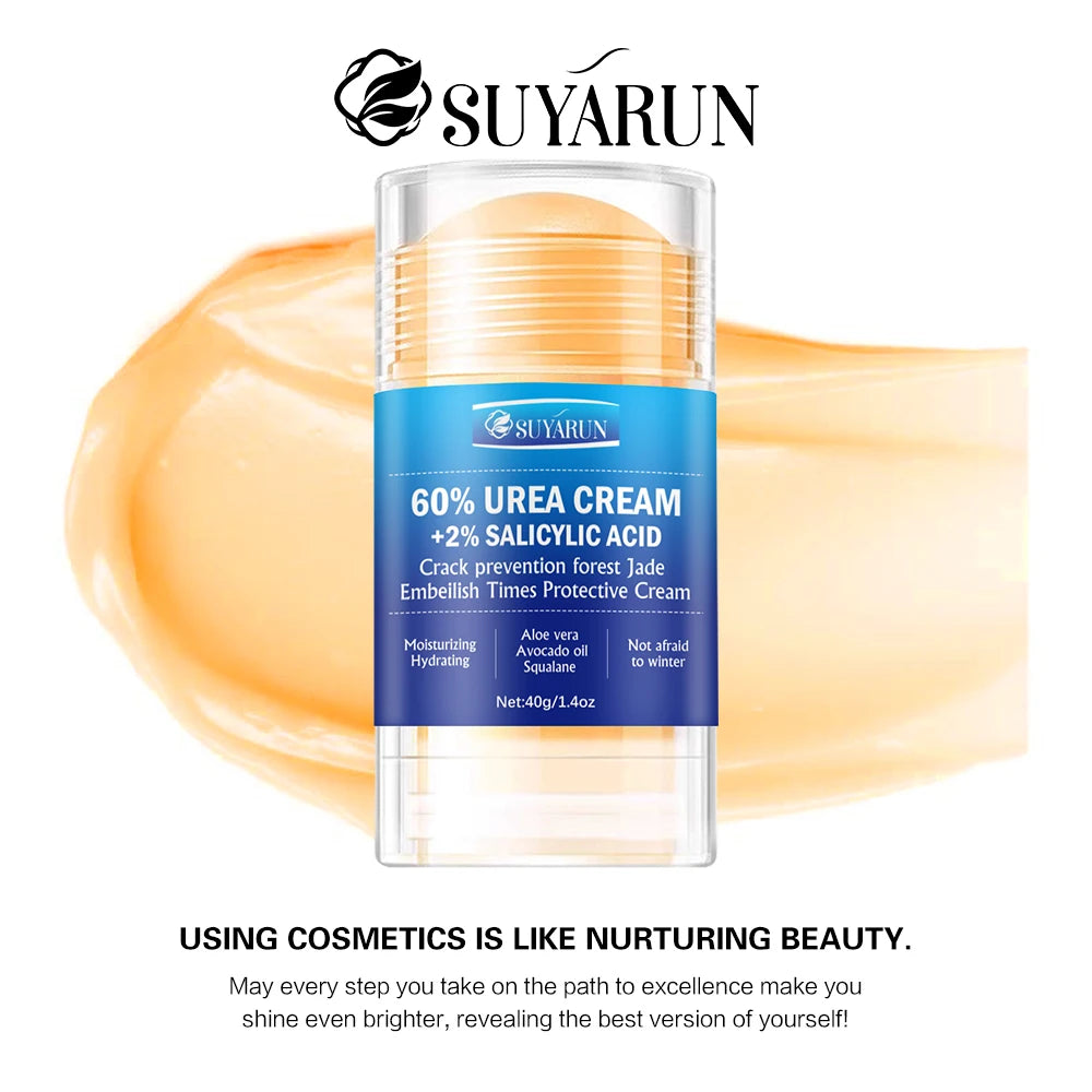 SUYARUN 60% Urea Foot Care Cream Stick - Intensive Cracked Heel Repair, Callus Remover for Dry Feet - Fast Absorbing Foot Skin.