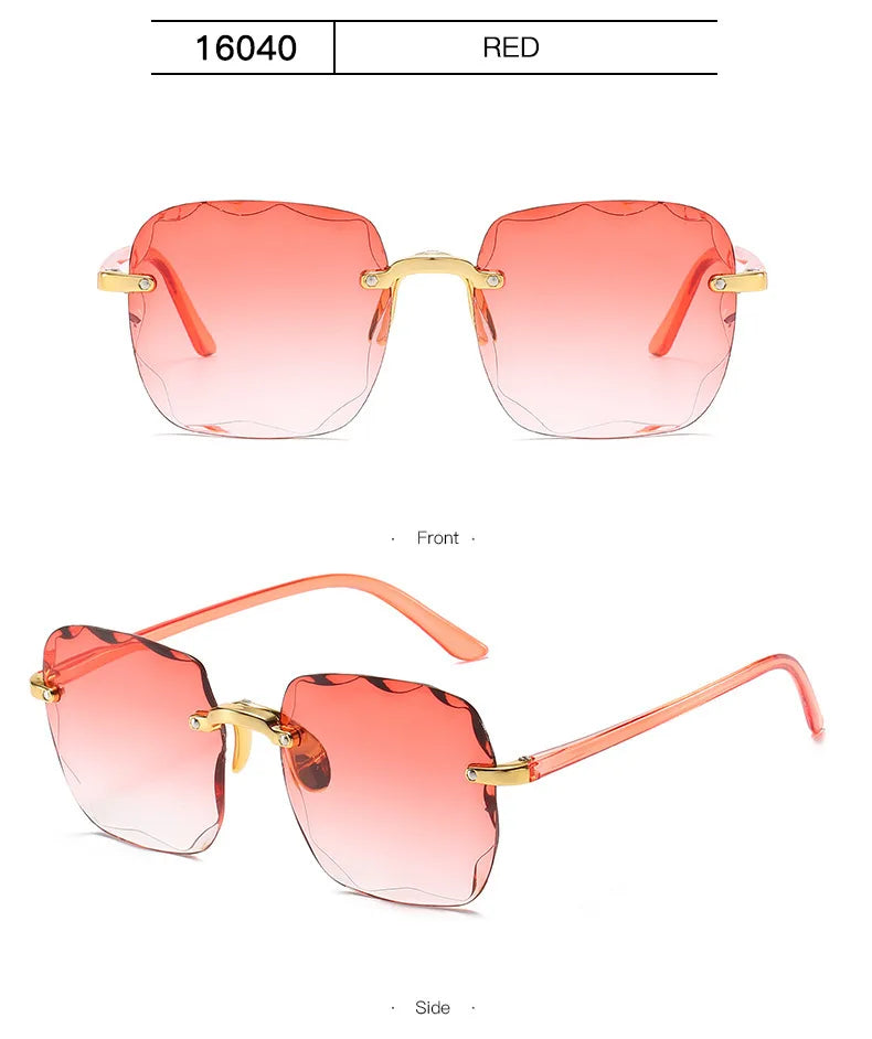 New Rimless Women's Sunglasses Fashion Gradient Lenses Sun glasses Lady Vintage pc Legs Classic Designer Shades sunglasses