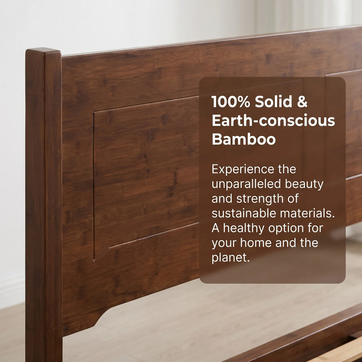 Solid Bamboo Bed Frame (Queen & King Size) – 800LBS Heavy Duty Platform Bed, No Box Spring Needed, Eco-Friendly Modern Minimalist Bedroom Furniture