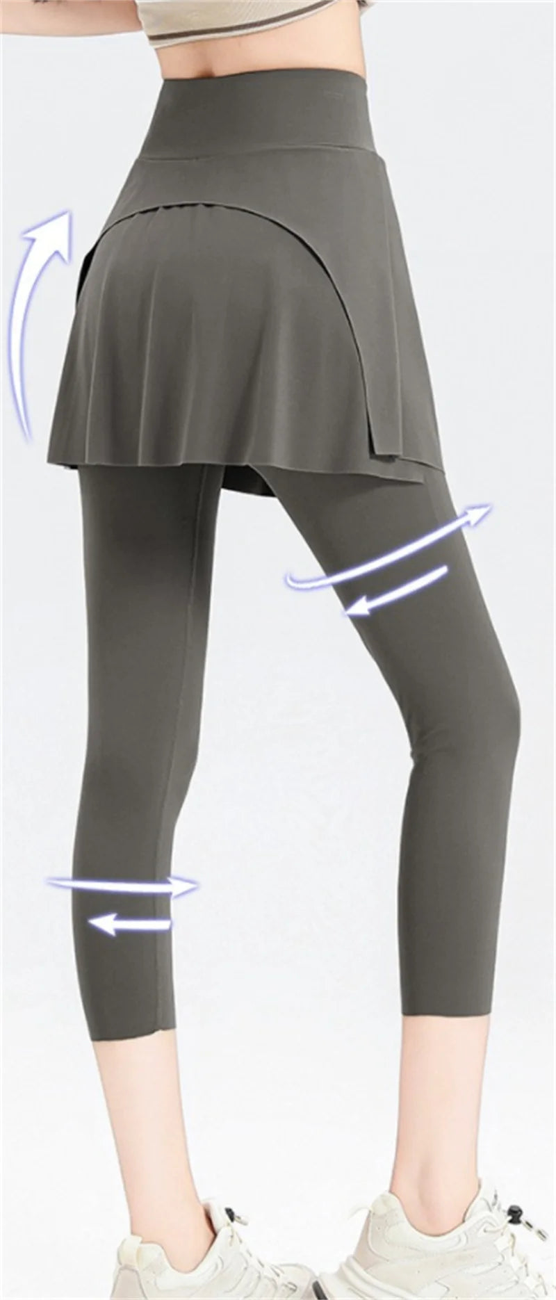 Aiithuug with Pocket Women Tennis Skirted Leggings Capris Yoga Leggings with Skirts Tennis Pickleball Clothing Cropped Leggings