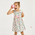 Summer New Girls' Sleeveless One-Piece Dress Pastoral Floral Cute Princess Dress BowPrincess Dress