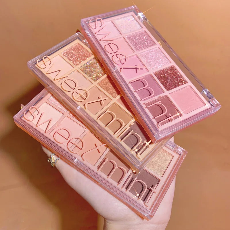 10 Color Eyeshadow Palette Matte Pearl Fine Shining Pumpkin Tea Milk Earth Color Eye Shadow Tray Makeup Pigment Korean Cosmetics