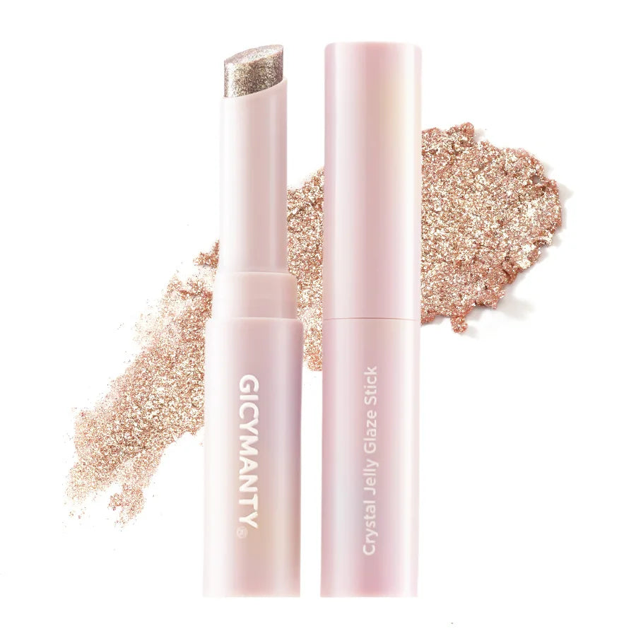 Jelly Eyeshadow Stick Holographic Pearl Shimmer and Delicate Glitter for Eye Brightening Long-Lasting Eyeshadow Highlight Stick
