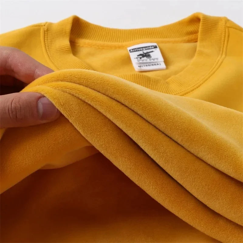 Silver Fox Velvet Pullover Sweatshirt - Loose Fit Long Sleeve Round Neck