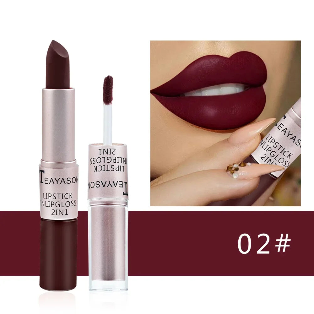 Handaiyan 2-in-1 Matte Lipstick and Lip Tint - Waterproof Moisturizing
