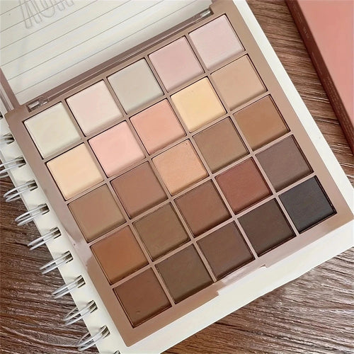 25-Color Eyeshadow Palette - Neutral Gray and Brown Earth Tones