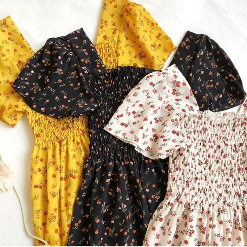 Floral Chiffon Midi Dress