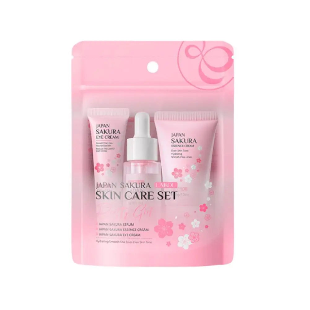 LAIKOU Sakura Skin Care Set - Facial Cleanser, Toner, Serum, Cream