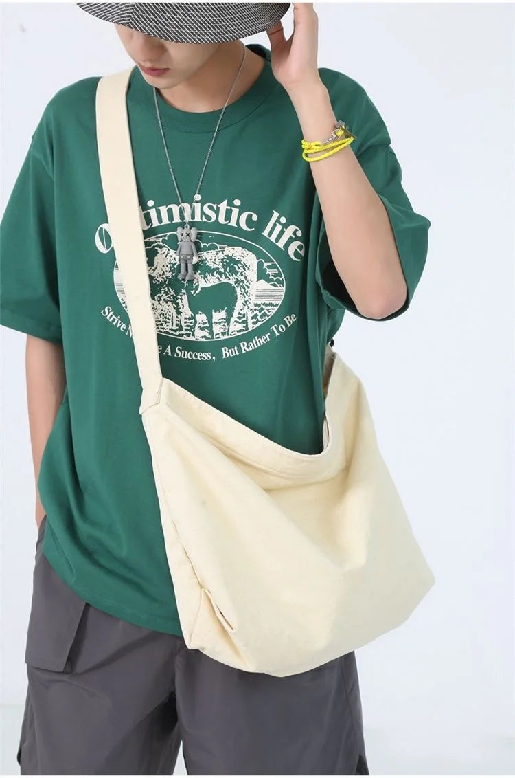 2026 Spring New Season Japanese Style Messenger Bag Made of Canvas Free Shipping Thickened Sturdy Retro Men Bag