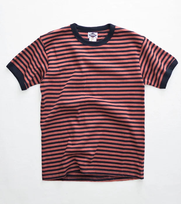 Heavyweight 280Gsm American Vintage T-Shirt Khaki 100% Cotton Sailor Tees Blue White Striped Sea Soul Tops For Men Summer Tops