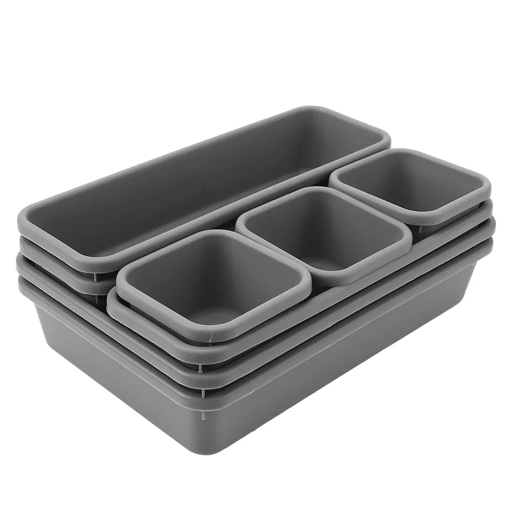 Juego de 8 bandejas organizadoras para cocina, baño, joyas, armario, maquillaje, cajones, caja de almacenamiento