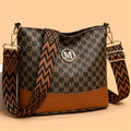 Elegant Women's Crossbody Bag with "M" Badge, Multi-Pocket Design, Adjustable Shoulder Strap, Perfect Gift for Women