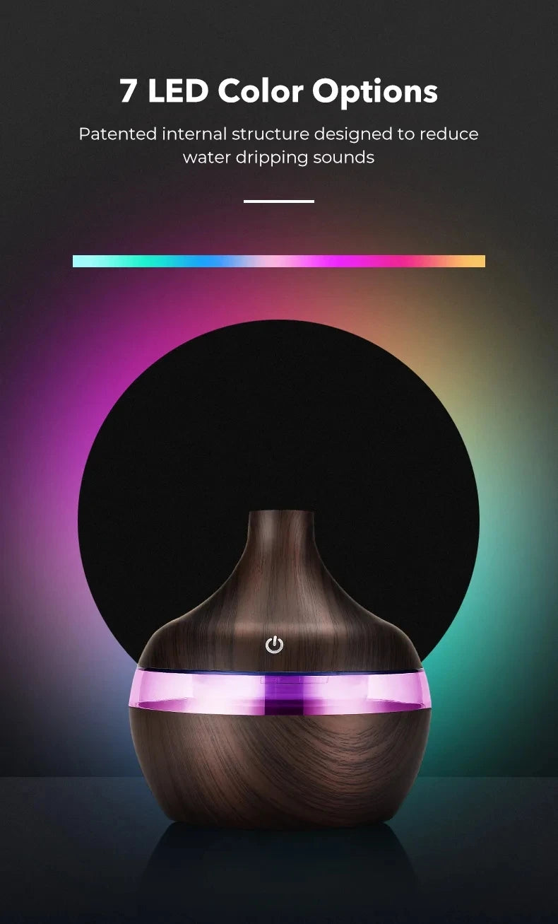 Suncolourful Ultrasonic Aroma Diffuser and Humidifier - 300ml Wood